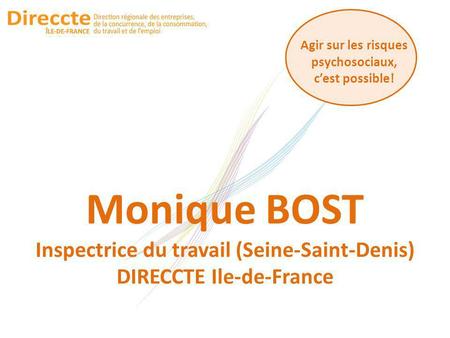 Monique BOST Inspectrice du travail (Seine-Saint-Denis)