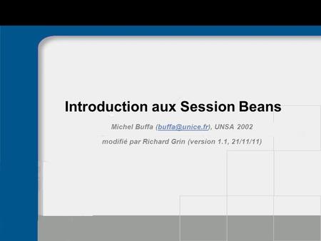 Introduction aux Session Beans