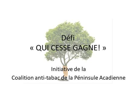Initiative de la Coalition anti-tabac de la Péninsule Acadienne