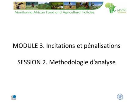 MODULE 3. Incitations et pénalisations SESSION 2. Methodologie danalyse.