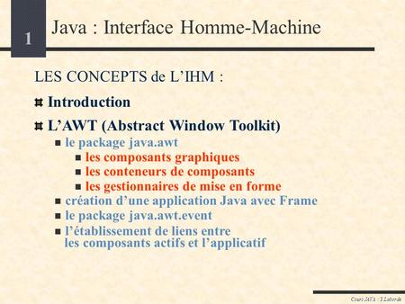 Java : Interface Homme-Machine