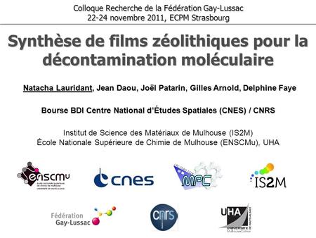 Synthèse de films zéolithiques pour la décontamination moléculaire