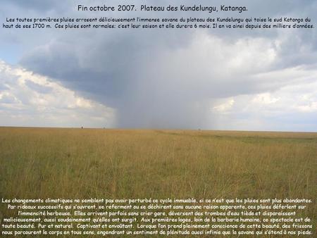 Fin octobre Plateau des Kundelungu, Katanga.