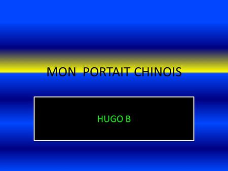 MON PORTAIT CHINOIS HUGO B.