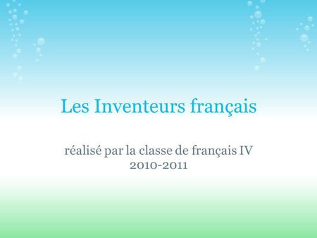Les Inventeurs français