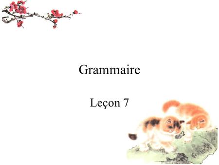 Grammaire Leçon 7.