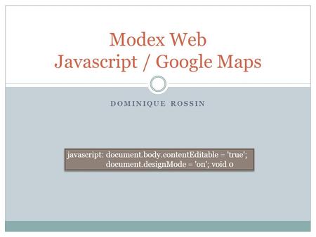 Modex Web Javascript / Google Maps