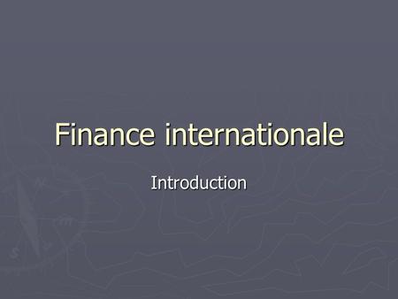 Finance internationale