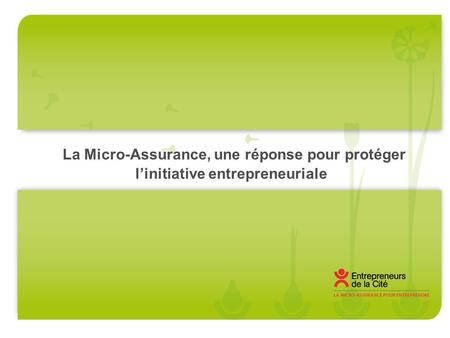 La Micro-Assurance, une réponse pour protéger linitiative entrepreneuriale.