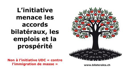 Linitiative menace les accords bilatéraux, les emplois et la prospérité Non à linitiative UDC « contre limmigration de masse » www.bilaterales.ch.