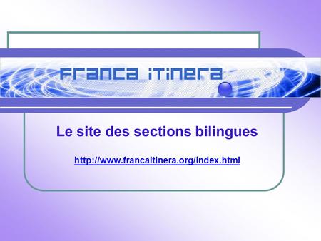 Le site des sections bilingues