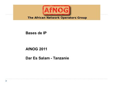 Bases de IP AfNOG 2011 Dar Es Salam - Tanzanie.