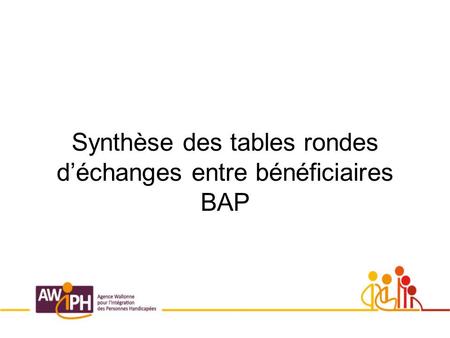 Synthèse des tables rondes déchanges entre bénéficiaires BAP.
