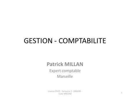 GESTION - COMPTABILITE
