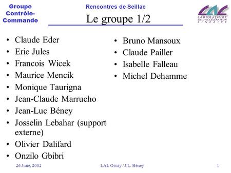 Le groupe 1/2 Claude Eder Bruno Mansoux Eric Jules Claude Pailler