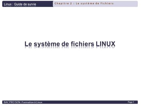 Le système de fichiers LINUX