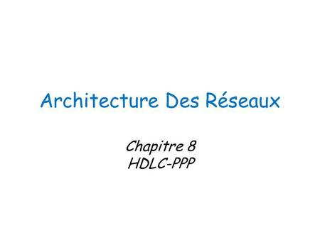 Architecture Des Réseaux