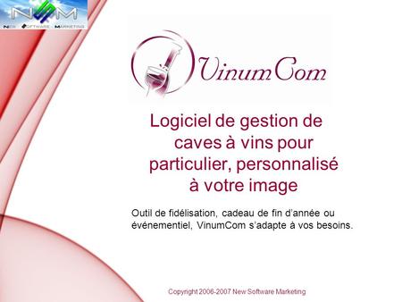 Logiciel de gestion de caves à vins pour particulier, personnalisé à votre image Outil de fidélisation, cadeau de fin d’année ou événementiel, VinumCom.