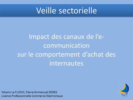 Veille sectorielle Impact des canaux de l’e-communication