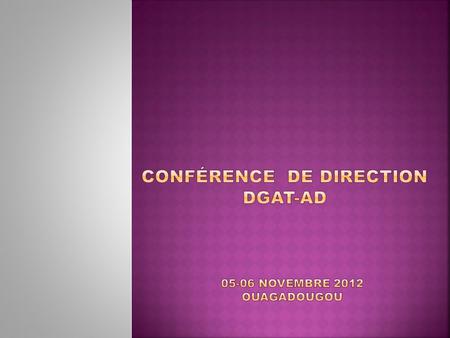 Conférence DE DIRECTION DGAT-AD