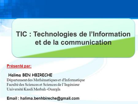 TIC : Technologies de l’Information et de la communication