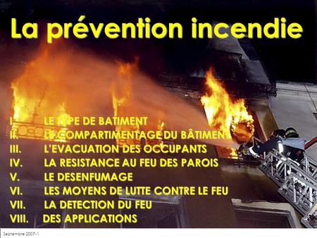 La prévention incendie