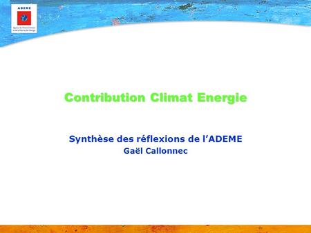 Contribution Climat Energie