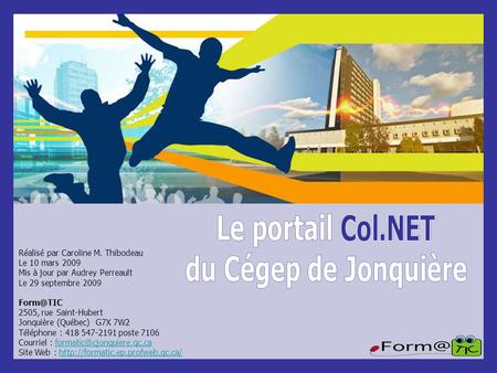 Le portail Col.NET du Cégep de Jonquière Col.NET