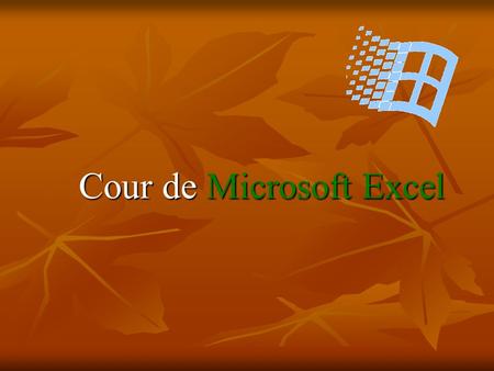 Cour de Microsoft Excel