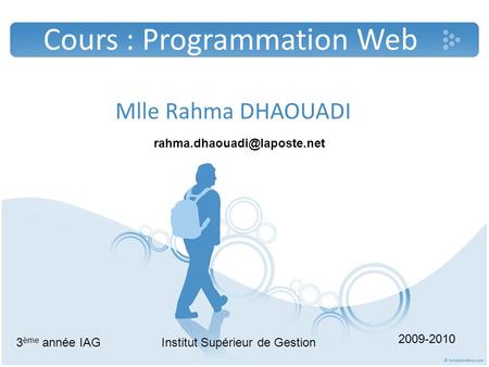 Cours : Programmation Web