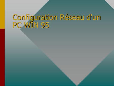 Configuration Réseau d'un PC WIN 95