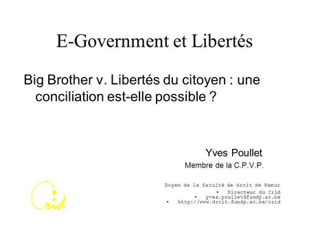 E-Government et Libertés