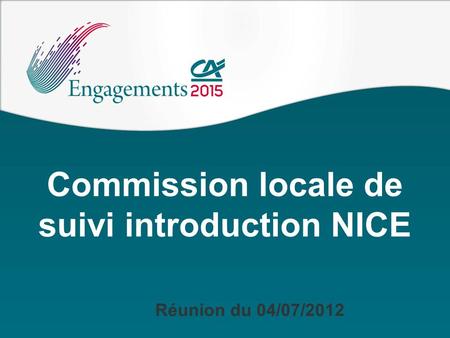 Commission locale de suivi introduction NICE Réunion du 04/07/2012.