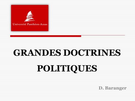 GRANDES DOCTRINES POLITIQUES