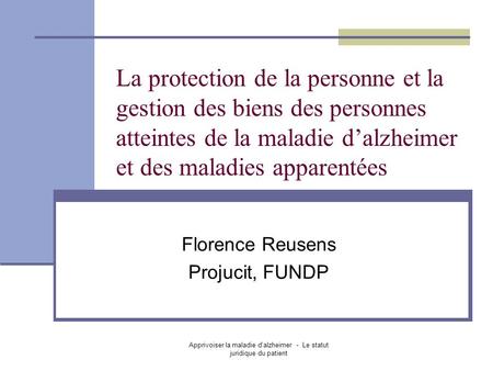 Florence Reusens Projucit, FUNDP