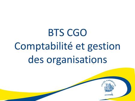BTS CGO Comptabilité et gestion des organisations