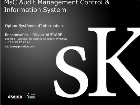 MsC Audit Management Control & Information System