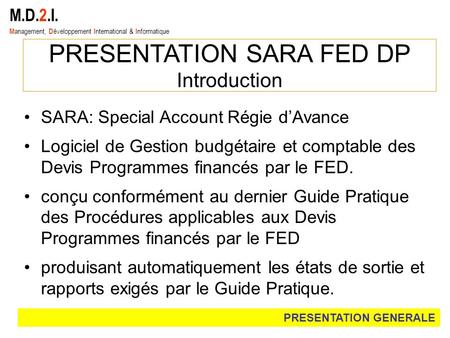 PRESENTATION SARA FED DP