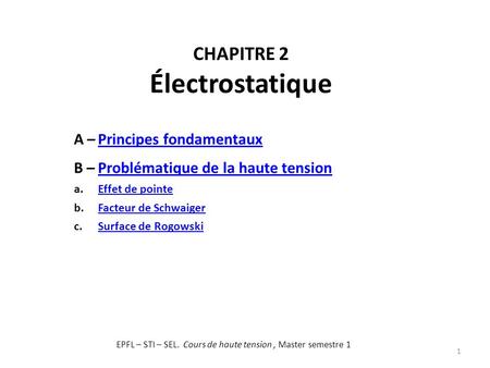 Chapitre 2 Électrostatique
