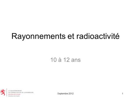 Rayonnements et radioactivité