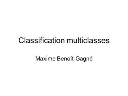 Classification multiclasses