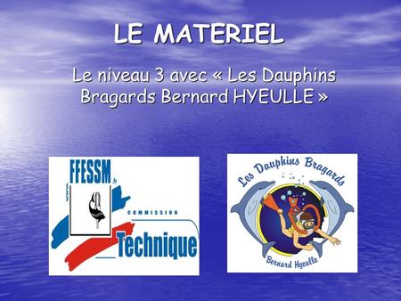 Le niveau 3 avec « Les Dauphins Bragards Bernard HYEULLE »