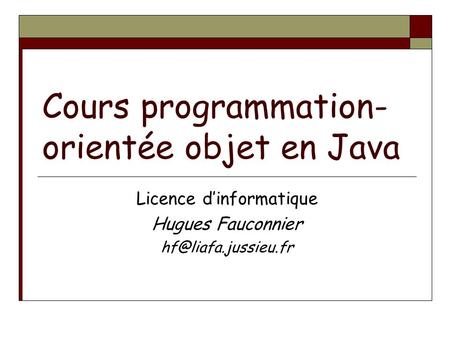 Cours programmation-orientée objet en Java