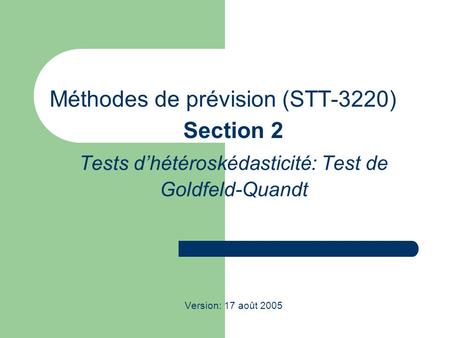 Méthodes de prévision (STT-3220)