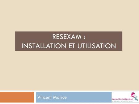 ResExam : Installation et utilisation
