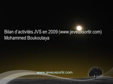 Bilan d’activités JVS en 2009 (www.jeveuxsortir.com)