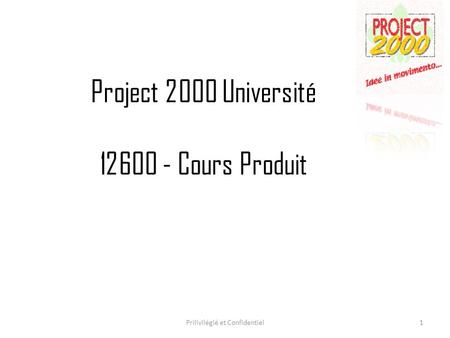 Project 2000 Université Cours Produit