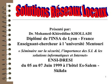 Solutions Réseaux Locaux