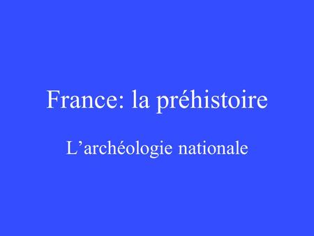 France: la préhistoire