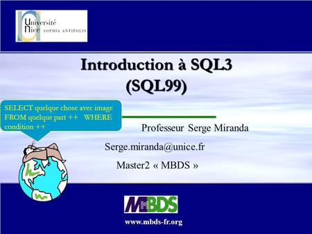 Introduction à SQL3 (SQL99)